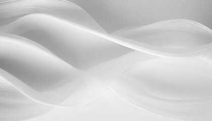 White wave smooth textile fashion art illustration, AI generated - obrazy, fototapety, plakaty