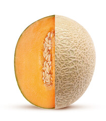 Cantaloupe japanese melon three quarters