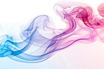 Colorful dynamic smoke on light background, yellow, lilac and blue wave, multicolor abstract.