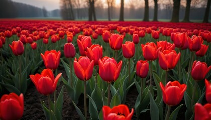 AI generated photo of Red Tulips

