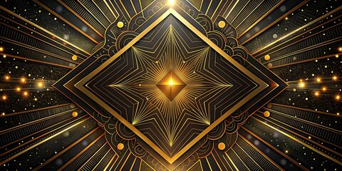 Abstract background with golden geometric pattern. Vector illustration for your design.