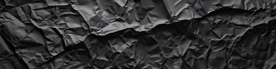 Uncover the allure of a single-colored crumpled paper texture background, rendered in deep black, offering a timeless elegance to your designs. - obrazy, fototapety, plakaty