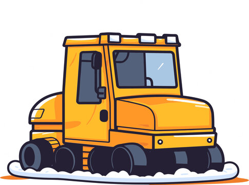 Snowplow Vector Illustration: Crafting Visual Poetry with Pixels