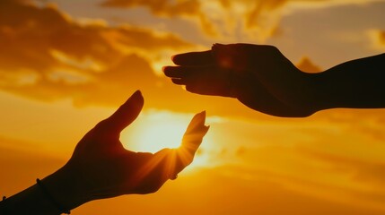 Sunset Hands Silhouette