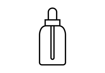 Icono negro de botella con cuenta gotas. 