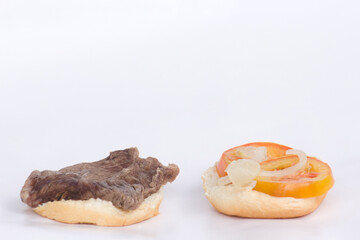 Delicious Beef Sandwich with Fresh Tomatoes and Onions