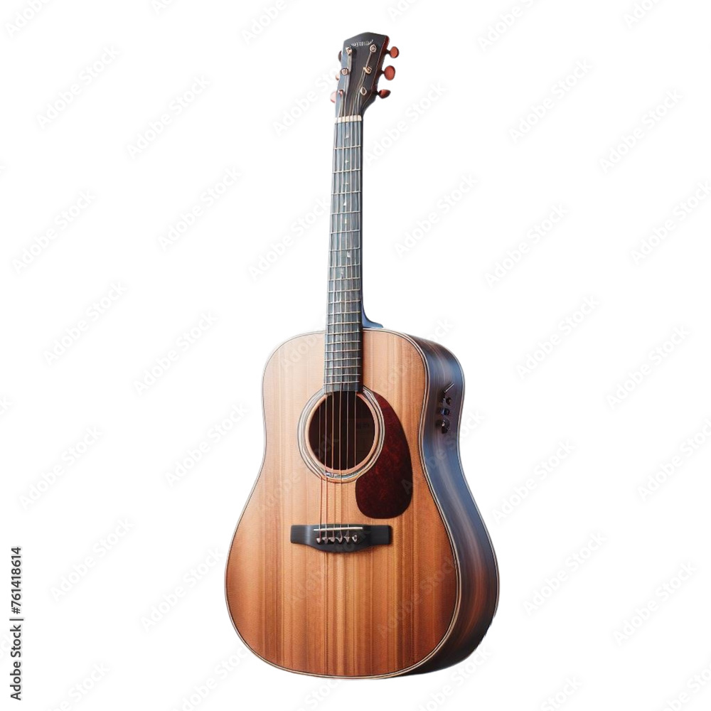 Wall mural acoustic guitar isolated on a transparent background