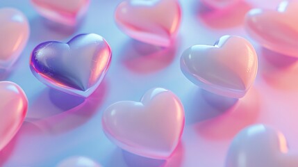 Hearts in Soft Pastel for Valentine's Day - 761419271
