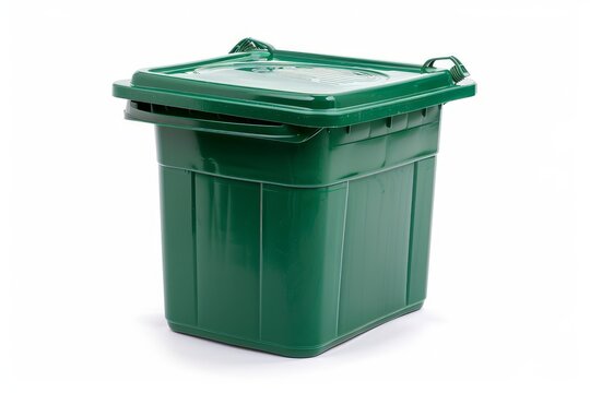 Recycling bin photo on white isolated background