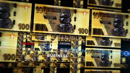 Zimbabwe Dollar growing pile of money concept 3d illustration - obrazy, fototapety, plakaty