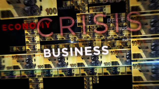 Zimbabwe Dollar growing pile of money concept 3d illustration