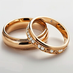 Wedding Rings isolated on grey background