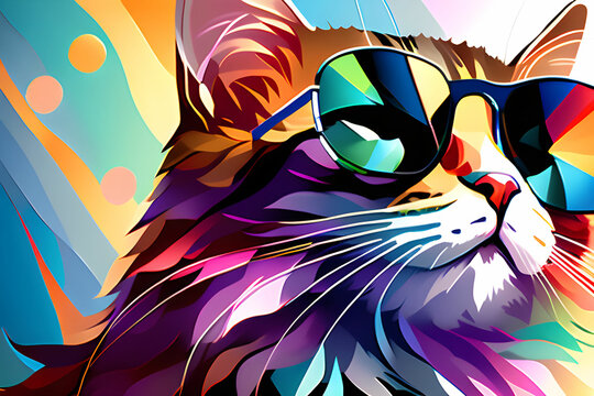 cat wearing sunglasses, generative ai