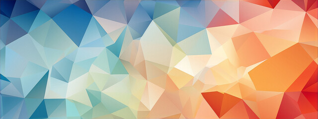 Abstract geometric rumpled triangular polygon mosaic retro warm color background - obrazy, fototapety, plakaty