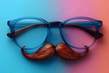 Glasses With Fake Moustache - obrazy, fototapety, plakaty