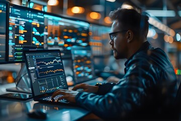 Coding on a Laptop: A Programmer Using Web Design Software. Concept Coding Techniques, Software Development, Coding Tools, Web Development, Programming Languages