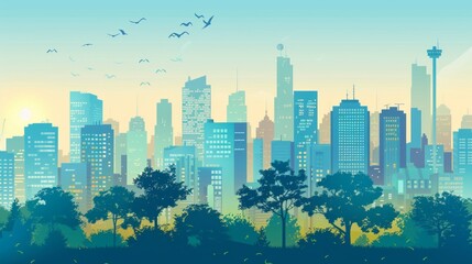 vector of graphical urban cityscape