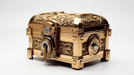 A vintage treasure chest made of gold