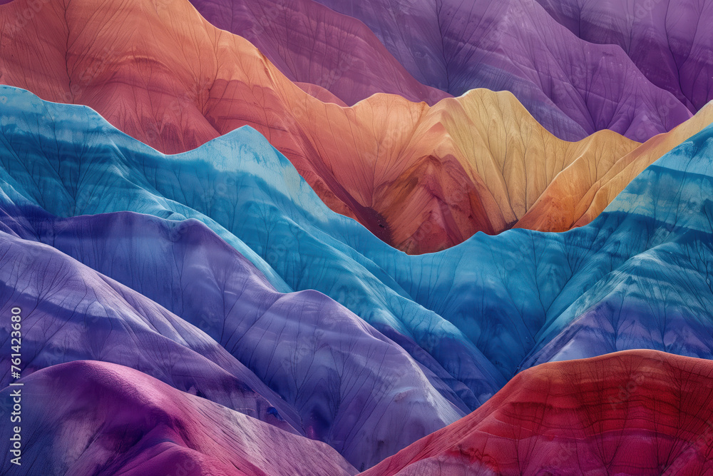 Aufkleber surreal colorful landscape inspired by grand canyon. rock formations. abstract colorful background i