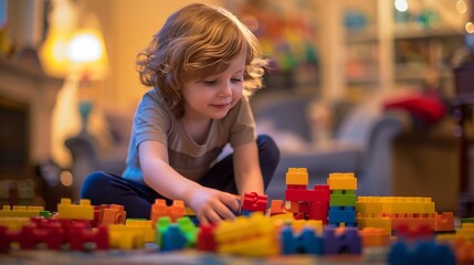 Child's Playful Learning with Blocks