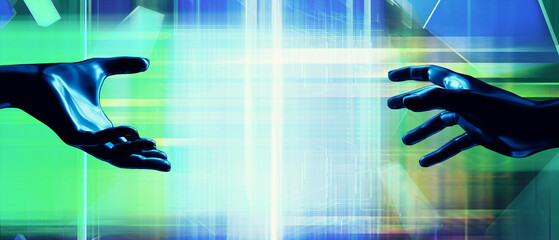 cyberpunk gaming scifi technology wallpaper abstract background, futuristic scene 3d illustration rendering for gamer