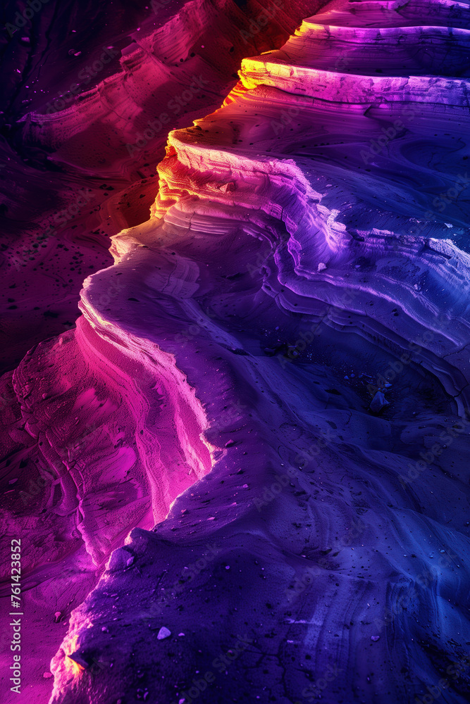 Aufkleber surreal colorful landscape inspired by grand canyon. rock formations. abstract colorful background i