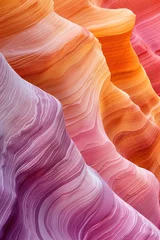 Foto auf Glas Surreal colorful landscape inspired by Grand Canyon. rock formations. Abstract colorful background image. Created with Generative AI technology © Artem