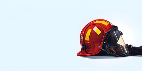 Fototapeta premium Illustration of a firefighter helm on white background, international firefighter day theme