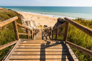 Foto op Canvas Stunning Cliffs and sandy beach at Praia da Falésia, Algarve, Portugal © marcin jucha