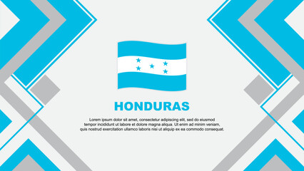 Obraz premium Honduras Flag Abstract Background Design Template. Honduras Independence Day Banner Wallpaper Vector Illustration. Honduras Banner