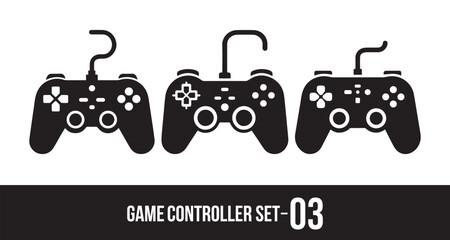 Video game controller silhouette vector set. video game controller, video game controller icon  © Turzo Khan