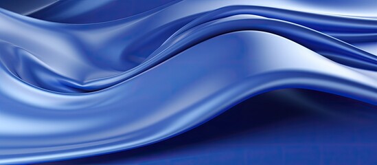 Obraz premium A close up of a vibrant blue satin fabric resembling waves, with a liquidlike pattern. The color is a mix of electric blue, purple, and violet, reminiscent of automotive lighting design
