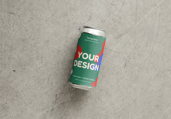 Mockup of customizable 16 oz beer can - obrazy, fototapety, plakaty