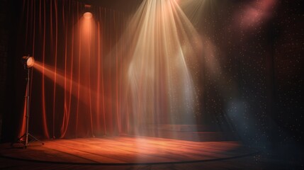 Spotlight background and lamp with stage
