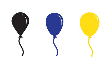 Party balloons icon. Line, glyph and filled outline colorful version, Birthday balloon outline and filled vector sign. Symbol, logo illustration. Different style icons set. Vector graphics © Mr. 786