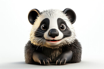 Panda with striking spiky fur, endearing eyes, and lifelike features. Ideal for designs,...