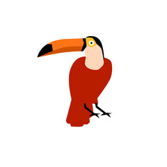 toucan bird flat illustration for icon, logo, template, element, design, etc