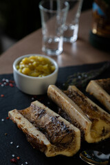 Baked marrow bone with thyme