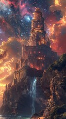 Fototapeta premium Sand-swept arcane observatory celestial observance