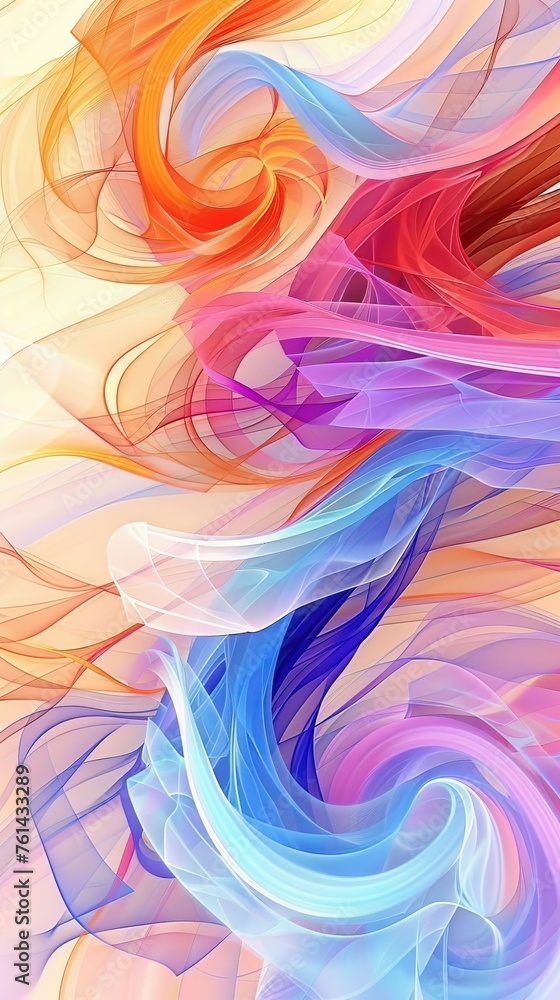 Poster abstract image of creative colorful wave with curvy line with texture