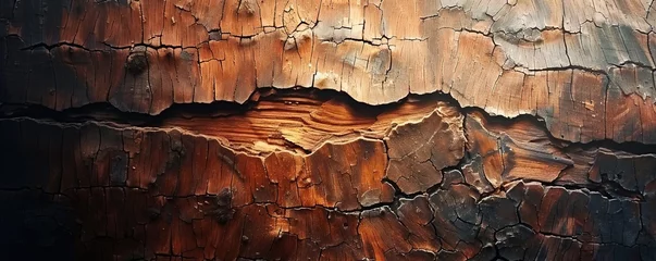 Tuinposter Abstract old wood texture in warm light © Svitlana