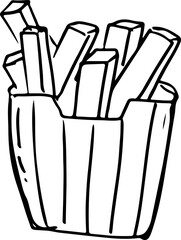 sketch french fries hand drawn