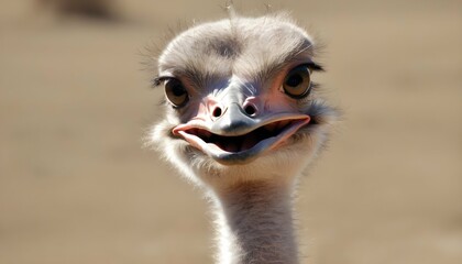 An Ostrich With Its Head Held High - obrazy, fototapety, plakaty