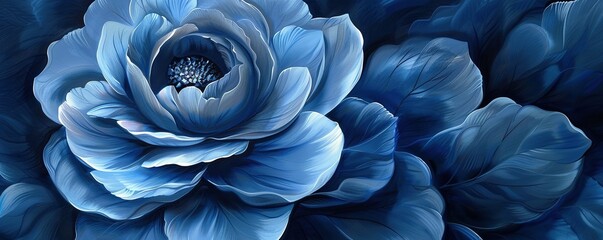 camelia blue Petal Close-Up. - obrazy, fototapety, plakaty