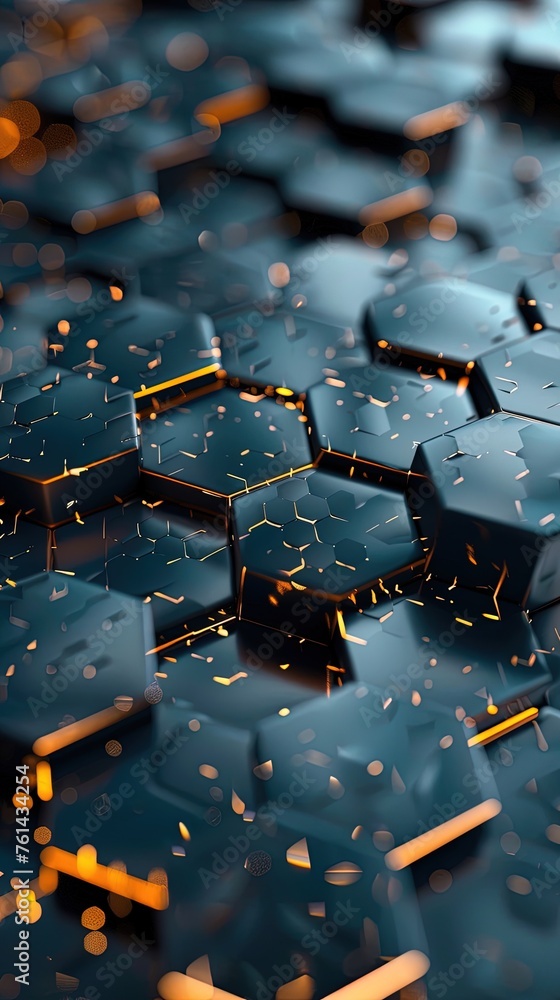 Poster digital hexagon abstract background