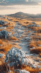 Desert landscape with rough stones