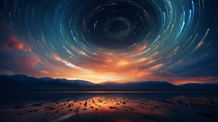 An awe-inspiring astrophotography image of a cosmic circles - obrazy, fototapety, plakaty