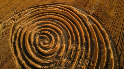 Fototapeta na wymiar Enigma of Crop Circles from Above