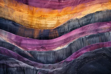 Abwaschbare Fototapete Surreal colorful landscape inspired by Grand Canyon. rock formations. Abstract colorful background image. Created with Generative AI technology © Artem