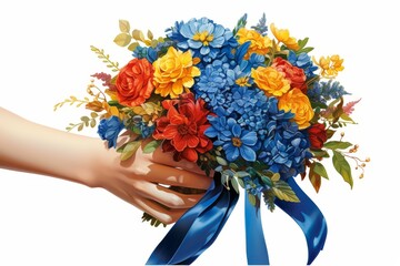 Skilled florist creating exquisite masterpiece bouquet with captivating beauty and elegance